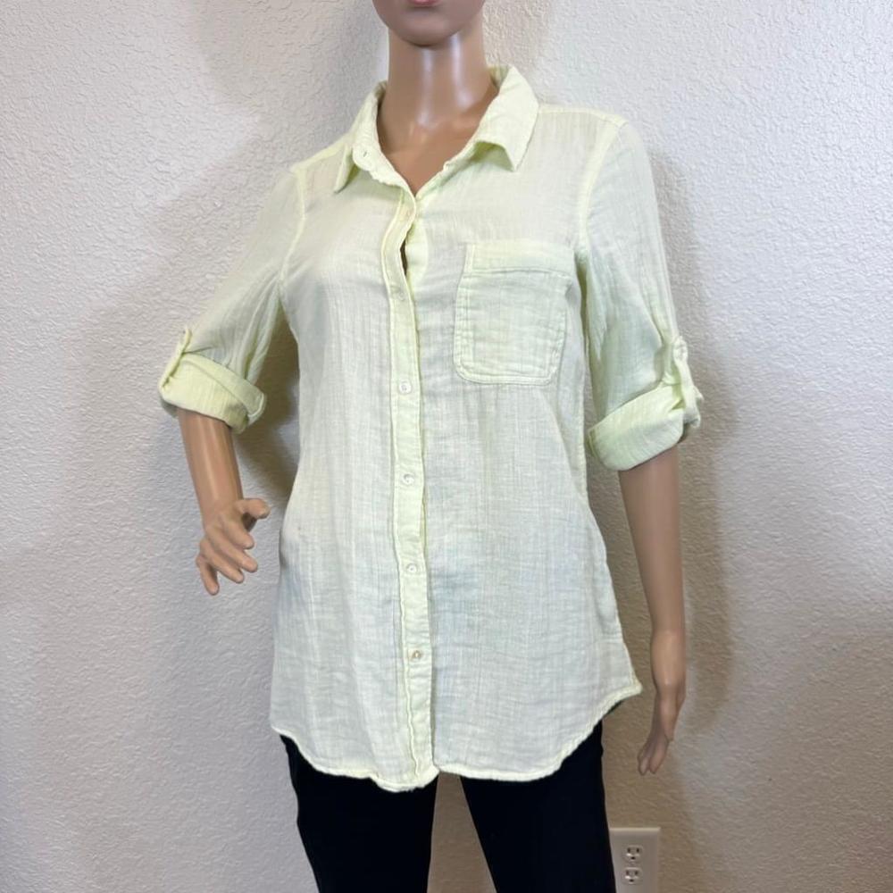 Women's INTRO Pale Green Button Down Shirt Size S